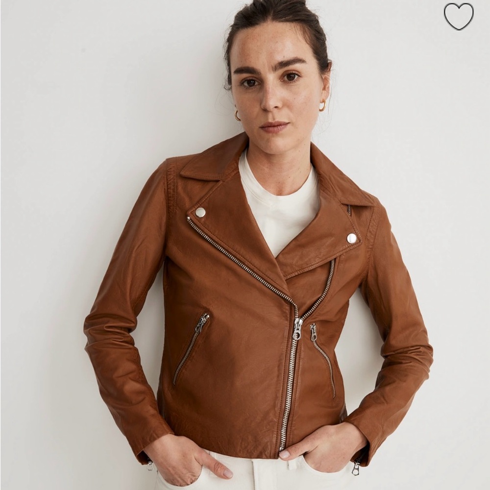 RARE Madewell Tan Leather Moto Jacket NWT *sold out everywhere*!